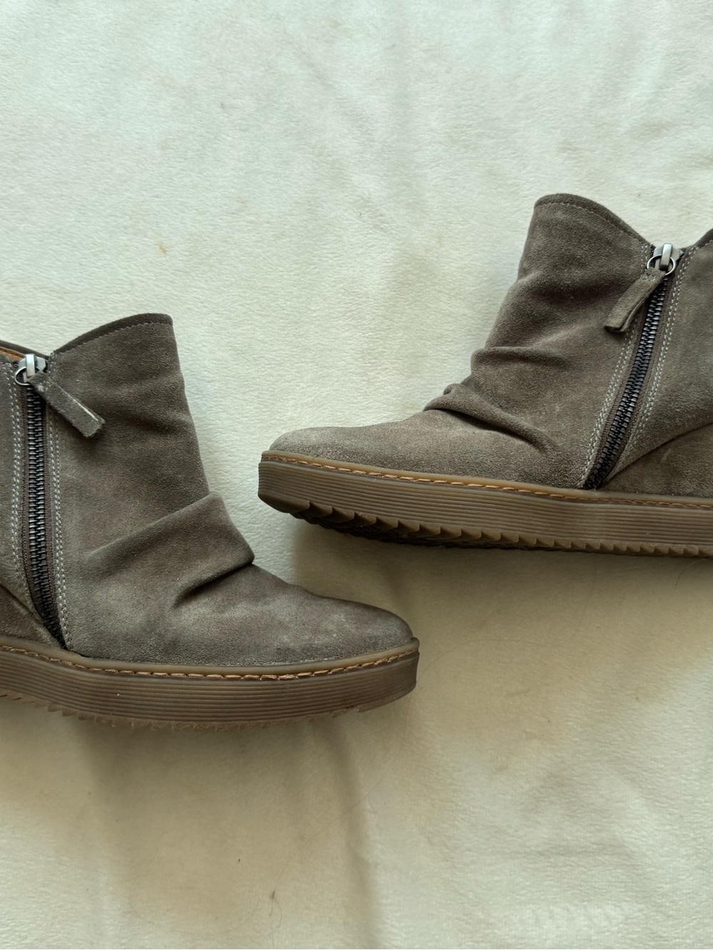 Sofft AquaSoft suede wedge booties